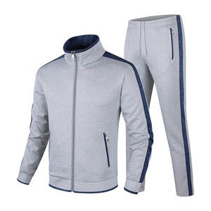 Ensemble de survêtement décontracté pour homme, veste et pantalon de sport à manches longues, fermeture éclair intégrale, pour la course à pied et le jogging, confortable - Product Image 1