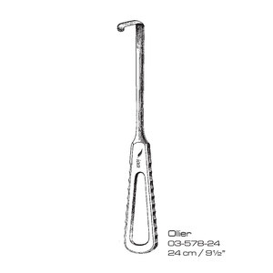 เครื่องมือผ่าตัดแบบดึงกล้ามเนื้อ Olier ขนาด 24 ซม. 9½ นิ้ว ชนิดใช้มือ สำหรับศัลยกรรมกระดูกและข้อ ระดับ Class I ได้รับการรับรองมาตรฐาน CE ISO13485 - Product Image 1