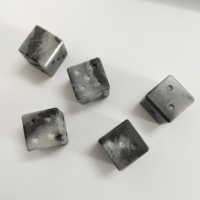 Dés de jeu carrés en bois d'ivoire et pierre naturelle, avec points noirs nacrés scintillants, toutes couleurs, personnalisables, avec sac d'emballage inclus