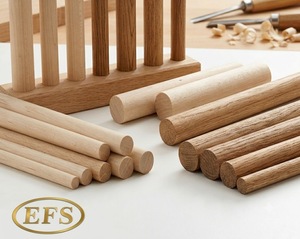 เดือยไม้บีชธรรมชาติทรงกลม ขนาด 1/2 นิ้ว x 12 นิ้ว ขัดเรียบสำหรับงาน DIY - Product Image 2