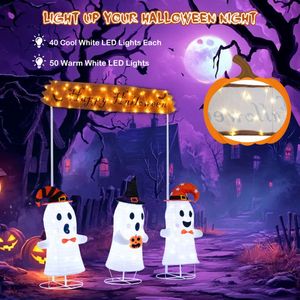 Ensemble de décoration d'Halloween avec fantômes en relief, portail et lumières LED, 4 pièces - Product Image 5