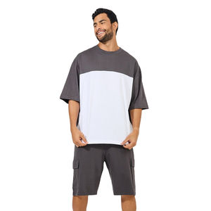 Conjuntos de Verano para Hombre, Camisetas de Manga Corta, Pantalones Cortos Anchos, Trajes de Dos Piezas, Conjuntos de Camiseta y Pantalones Cortos Casuales, Delgados y Transpirables para Hombre - Product Image 4