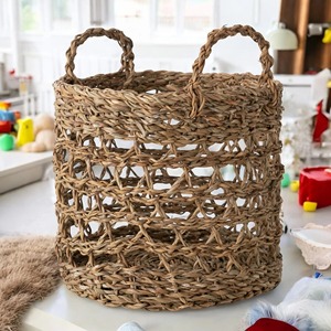 Loosely woven seagrass <b>basket</b> Handmade <b>Storage</b> <b>Basket</b> Wholesale eco-friendly Made in Vietnam - Product Image 1