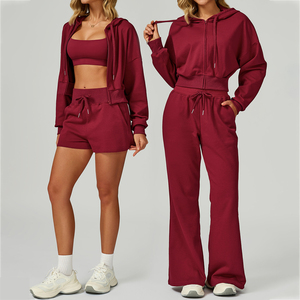 Conjunto Deportivo de 3 Piezas para Mujer, Cintura Alta, Transpirable, Spandex/Nylon, Leggings, Chaqueta de Gimnasio, Pantalones de Yoga, Sin Costuras - Product Image 6