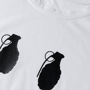 Ensemble décontracté d'été pour hommes grande taille, t-shirt blanc avec imprimé de dessin animé, short noir, 100% coton tricoté respirant, tenue en deux pièces - Product Image 3