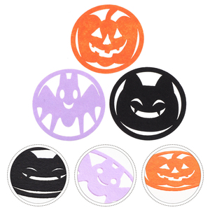 12 Stuks Hittebestendige Anti-Slippende <span class=keywords><strong>Halloween</strong></span> Bekermatten Holle Cartoon Placemat Vilt Eettafel Decor Achtbaan - Product Image 5