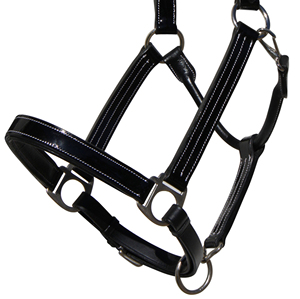 Premium Quality Italian Patent <b>Leather</b> <b>Headcollar</b> Anatomic Horse Halter Fancy Triple Stitching Durable Horse Racing Equipment - Product Image 3