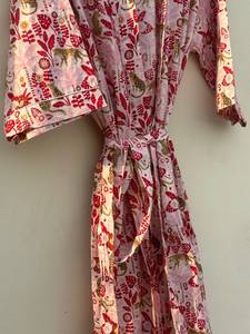 Robe kimono en coton à imprimé oiseaux, kaftan, vêtements de festival, style bohème - Product Image 2