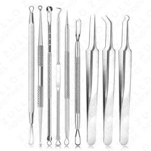 ชุดเครื่องมือดูแลผิวหน้าสำหรับผ่าตัด กำจัดสิวเสี้ยน สิวอักเสบ ทำจากเหล็กกล้าไร้สนิมทางการแพทย์ ใช้ซ้ำได้ - Product Image 2