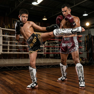 Protège-tibias professionnels robustes pour Muay Thai, Kick Boxing, MMA, arts martiaux, entraînement complet, protection intégrale pour hommes - Product Image 2