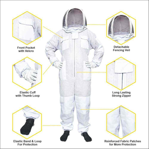 ชุดผู้เลี้ยงผึ้งแบบมืออาชีพ ระบายอากาศได้ดี ป้องกันเต็มตัว พร้อมฮู้ดถอดได้ ผ้าตาข่ายระบายอากาศ OEM - Product Image 2