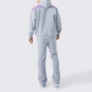 Sweat-shirt à capuche gris pour homme, couleur unie, en coton, manches longues, décontracté, avec cordon de serrage, poches latérales, vêtement d'automne - Product Image 2