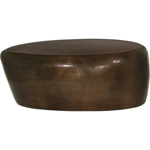 Mesa de Centro de Hierro con Acabado Bronce de Lujo, Mesa Redonda Moderna de Metal para Sala de Estar, Muebles Elegantes y Contemporáneos - Product Image 1