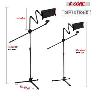 Floor Boom Microphone Stand with Phone and <b>Tablet</b> <b>Holder</b> Adjustable Gooseneck Tripod - Product Image 2