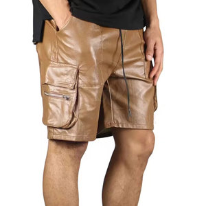 Shorts en cuir décontractés haut de gamme pour hommes avec surface lisse, coutures renforcées, légers et respirants pour une durabilité accrue - Product Image 5