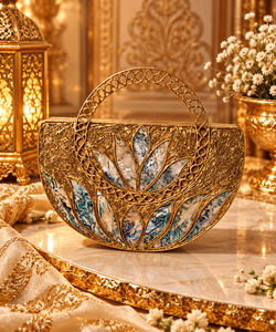 Round Crystal Clutch Bag <b>Gold</b> Tone Stainless Steel Evening Purse Rhinestone <b>Handbag</b> for Party Wedding - Product Image 3