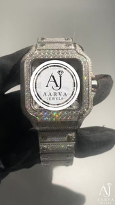 Montre mécanique de haute qualité à cadran carré, lunette en cristal saphir, bracelet en acier inoxydable orné de pierres précieuses, résistante à l'eau, bijou de mode - Product Image 1