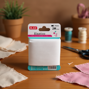 Fascia elastica ILAN 70mm 2m bianca per artigianato e cucito - Product Image 2