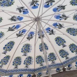 Sombrillas de jardín impresas a mano, parasoles de jardín, sombrillas para exteriores, sombrillas decorativas para bodas, parasoles tribales hechos a mano en India. - Product Image 3