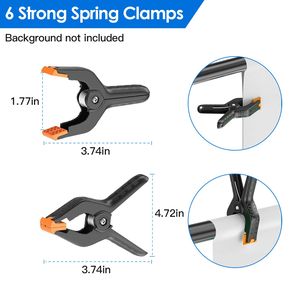 Supporto per Sfondo Fotografico a T Regolabile da 1,5m e 2m, Resistente, con 6 Molle per Video e Foto - Product Image 6