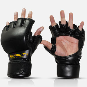 Guantes de Boxeo MMA Personalizados para Clubes y Equipos, Color Negro, Medios Dedos, Palma Transpirable, Protección UV, Cierre de Gancho y Bucle Ligero - Product Image 1