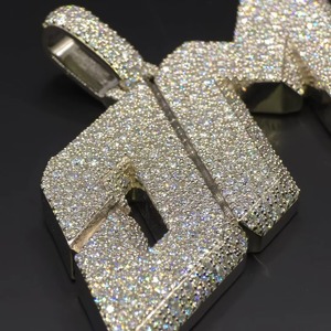 Customized <b>Initial</b> A-Z Letter Moissanite <b>Pendant</b> 925 Sterling <b>Silver</b> HipHop Jewelry Pass Diamond Tester Iced Out <b>Pendant</b> For Men - Product Image 6