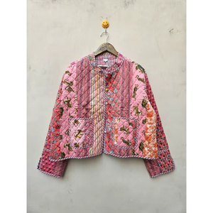 Handmade Indian Bohemian Eco-Friendly Cotton Quilted Jacket Soft Winter <b>Coat</b> Silk Lining Cozy Comfort Durable Reversible Relaxed - Product Image 1