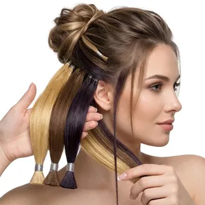 ผมแท้แบบเวอร์จินอินเดีย Remy Bulk แบบเส้นยาวตรง สีบลอนด์แพลตตินั่ม สีน้ำตาล สีดำ แบบ Double Drawn ฐานไหม HD โปร่งใส - Product Image 4