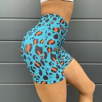 Celana Pendek Wanita Motif Trendi Pinggang Elastis Tinggi Bernapas Tahan Air Cepat Kering Ringan Gym Skinny Dapat Disesuaikan