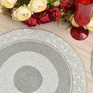 Manteles Individuales Bordados a Mano con Cuentas, Accesorios Elegantes para Decoración de Mesa, para Comedor, Bodas y Ocasiones Festivas - Product Image 5