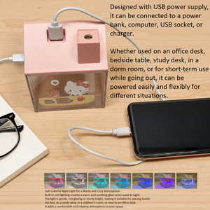 Custom Cartoon Printed House-Shaped Desktop <b>Humidifier</b> with 7-Color Night Light & USB Power - Product Image 2