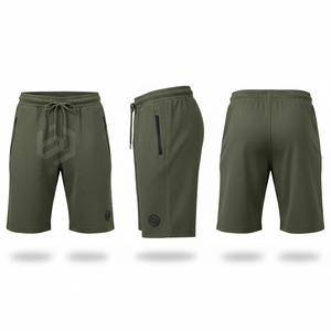 Men's <b>Shorts</b> Mid Waist Drawstring Bermuda <b>Shorts</b> Solid Color Casual Wear with <b>Zipper</b> Pockets Breathable Knitted Fabric - Product Image 5