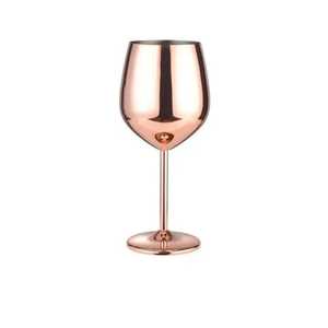 Skies Trader – Verre à vin à pied incassable en acier inoxydable plaqué cuivre or rose, design moderne fait main, de luxe - Product Image 6