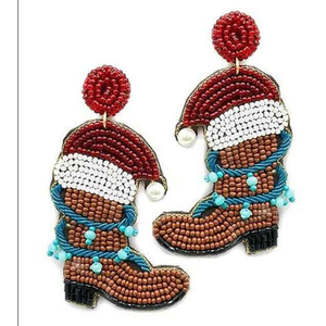 Pendientes Colgantes Hechos a Mano con Cuentas de Semillas y Caras de Animales, Estilo Bohemio en Negro y Dorado, Joyería para Fiestas y Año Nuevo - Product Image 4