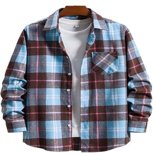 Chemise en flanelle de grande taille de qualité supérieure au design personnalisé dernière mode pour hommes 100% coton à manches longues décontracté OEM - Product Image 4