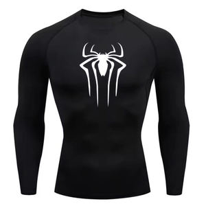 Camiseta deportiva de manga larga con estampado vibrante por sublimación completa, transpirable, para entrenamiento atlético, ejercicios de alta intensidad, gimnasio y running. - Product Image 1