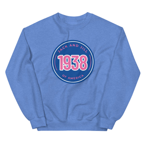 Sweat-shirt à col rond bleu foncé et rose avec motif, en molleton doux, à manches longues, unisexe, décontracté, vêtement de mode d'hiver - Product Image 1