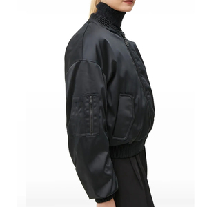 Wholesale Manufacturing 100% Top High Quality Custom Color Women Satin Jacket Custom Made Women Satin Jacket - Product Image 4
