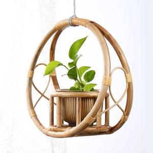 Jardinières en rotin, porte-pots de fleurs naturels, paniers suspendus pour plantes, vente en gros - Product Image 1