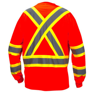 OEM Hi Vis Lightweight Breathable Fabric High Visibility T-<b>Shirts</b> Workwear Reflective Safety Long Sleeve Construction T-<b>Shirts</b> - Product Image 4