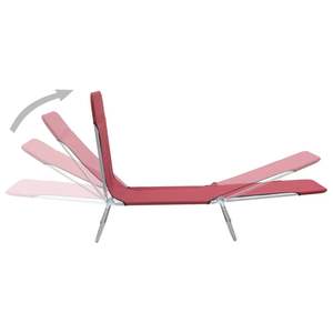 Ensemble de 2 chaises longues rouges élégantes pour l'extérieur, offrant confort et style - Product Image 2