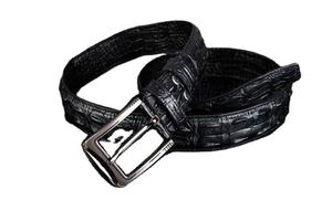 Ceinture en cuir de vachette de luxe pour homme avec boucle en acier à motif peau d'alligator, taille personnalisée, couleur et logo sur mesure - Product Image 2