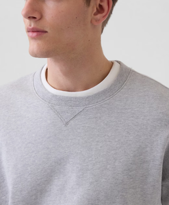 Sweat-shirt à col rond surdimensionné pour homme, 100% coton, logo personnalisé, fabrication OEM, tissu molletonné lourd 380 GSM pour l'hiver - Product Image 3