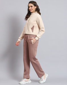 Conjunto Deportivo de Mujer en Color Sólido, Manga Larga, Cierre Frontal con Cremallera, Ropa Casual para Otoño, Pantalones Deportivos Transpirables de Poliéster y Algodón - Product Image 4
