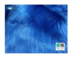 Tela de Piel Sintética de Poliéster Acrílico de Lujo, Color Azul, Pelo Largo de 100 mm, Alta Calidad de Tailandia - Product Image 3