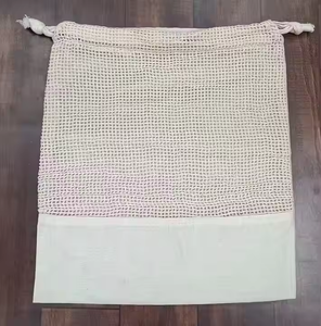 Bolsa de Malla de Algodón Orgánico con Cordón, Bolsa de Compras Reutilizable Ecológica con Asa de Cuerda Mediana para Uso Diario - Product Image 3