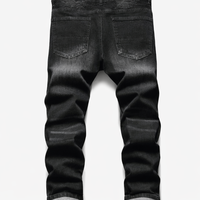 Pantalones Vaqueros de Hombre Slim Fit de Cintura Alta, Transpirables, Sólidos, Formales, Rotos, Desgastados, de Moda Casual