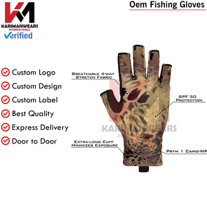 Guantes de Pesca Personalizados para Pesca de Lubina y Pesca al Aire Libre con Protección UV, Servicio OEM, Suministro Directo de Fábrica - Product Image 6