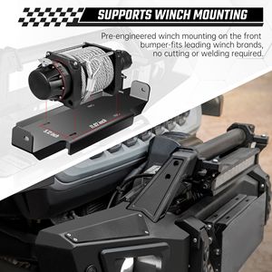 Paraurti Anteriore per Jeep Wrangler JL 2018+ e Gladiator 2020+ con Supporti per Gancio di Traino in Acciaio e Alluminio - Product Image 3