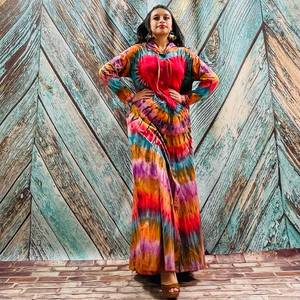 Dernier design Taille unique Kimono avec ceinture Beau Kimono avec tissu rayonne Fait à la main Tie Dye Design Femmes Kimono Robe - Product Image 5